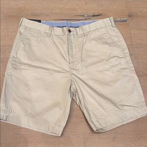 NWT Polo by Ralph Lauren Tan Flat Front Shorts Cotton Twill